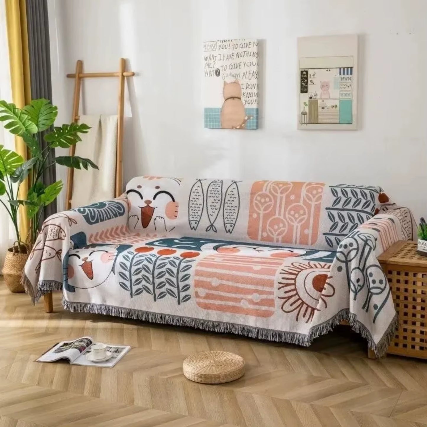 Luxury Plush Sofa Cover 180*230CM - Practical Cartoon Seat Sofa Covering for Pet Protection in Four Seasons
