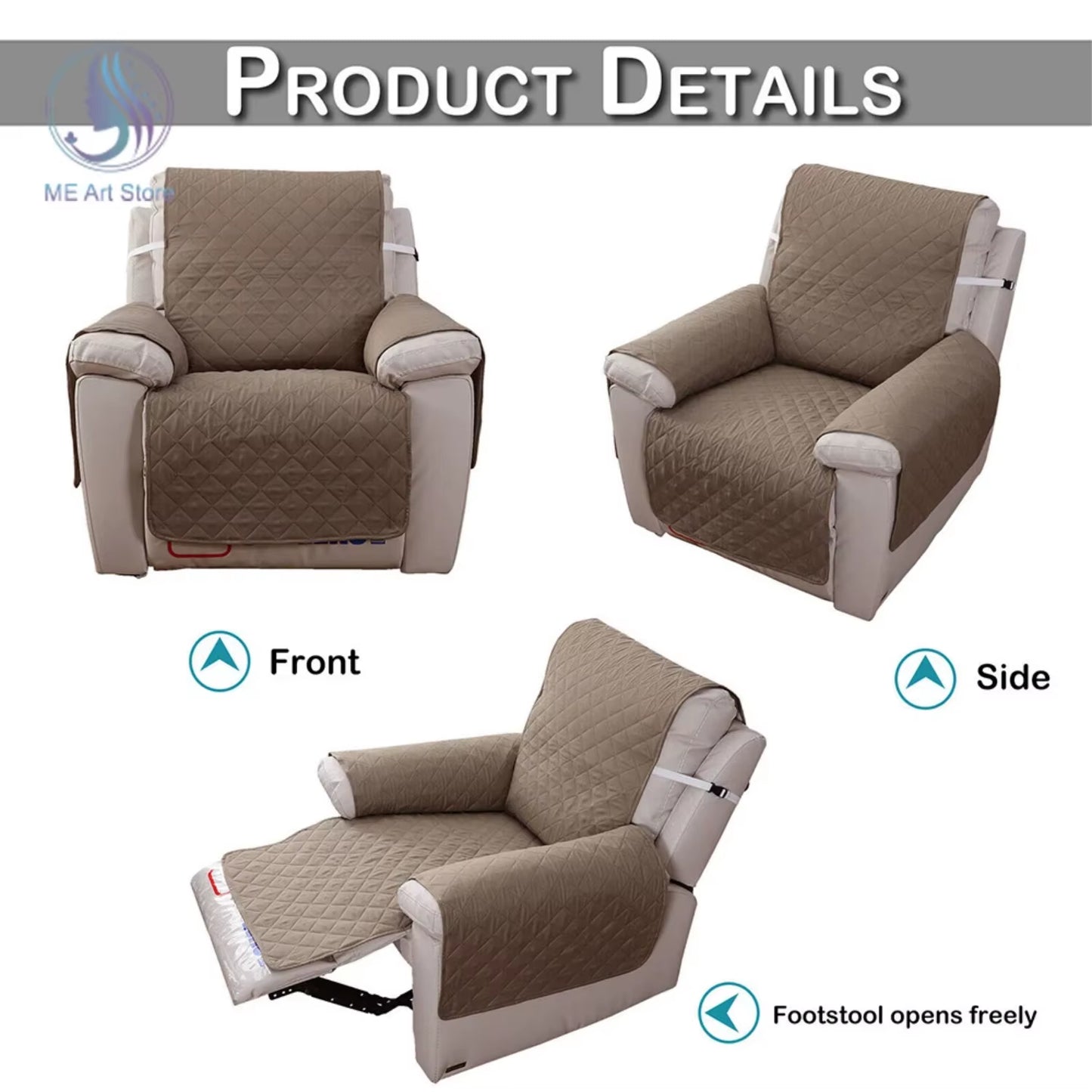 Anti-Slip Washable Recliner Sofa Cover for Dogs and Pets - Soft Couch Cushion Slipcover with Anti-Wear Armchair Protector