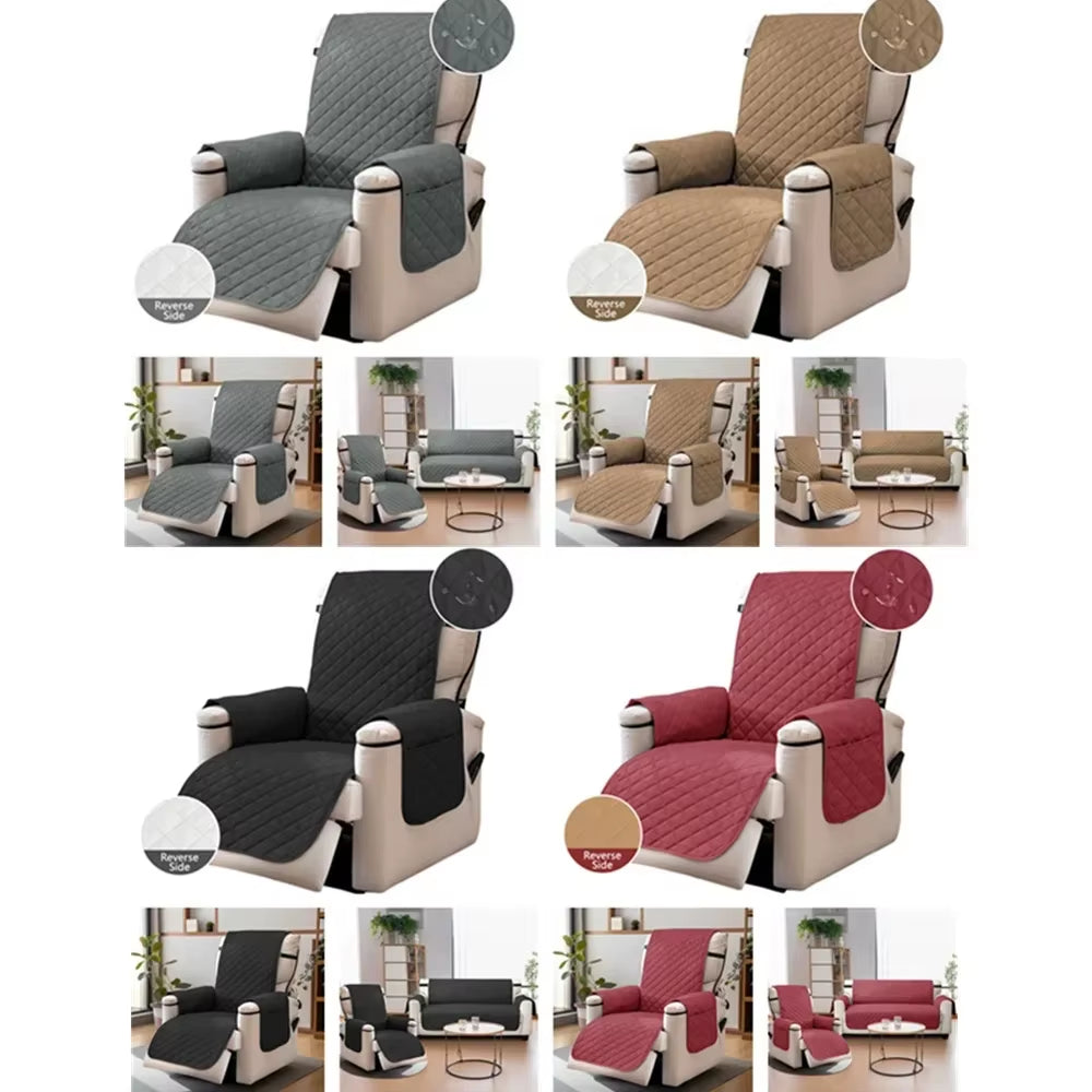 Recliner Chair Cover Waterproof Armchairs Slipcover Sofa Couch with Adjustable Elastic Strap Protector for Living Room Housmifr