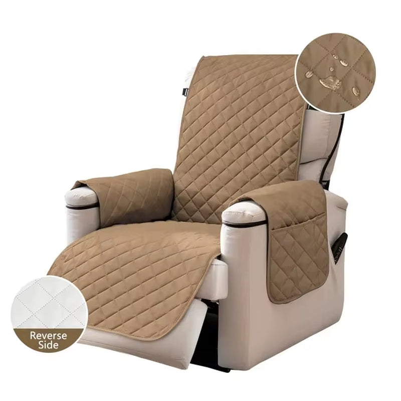 Recliner Chair Cover Waterproof Armchairs Slipcover Sofa Couch with Adjustable Elastic Strap Protector for Living Room Housmifr