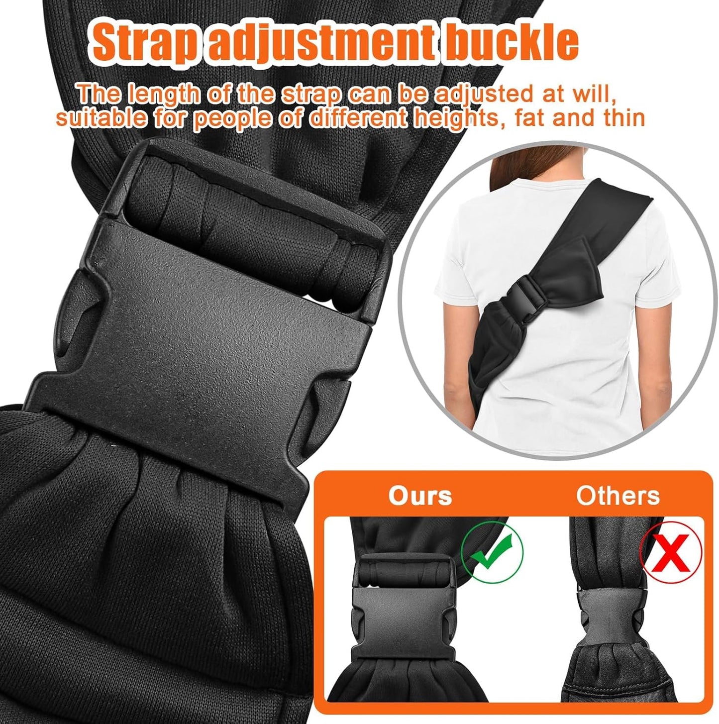 Dog Carrier Sling - Pet Carrier for Small Dogs and Cats, Adjustable Strap, Zip Pocket, Snap Closure for Pets (Black, S - Adjustable Strap Eu)