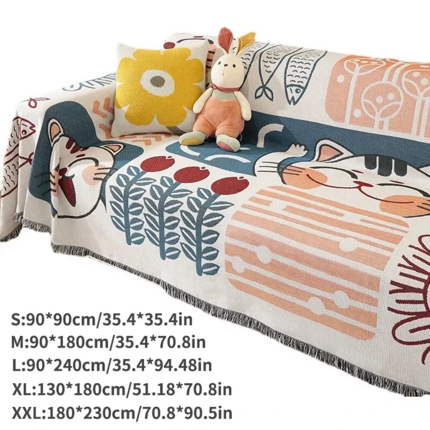 Luxury Plush Sofa Cover 180*230CM - Practical Cartoon Seat Sofa Covering for Pet Protection in Four Seasons