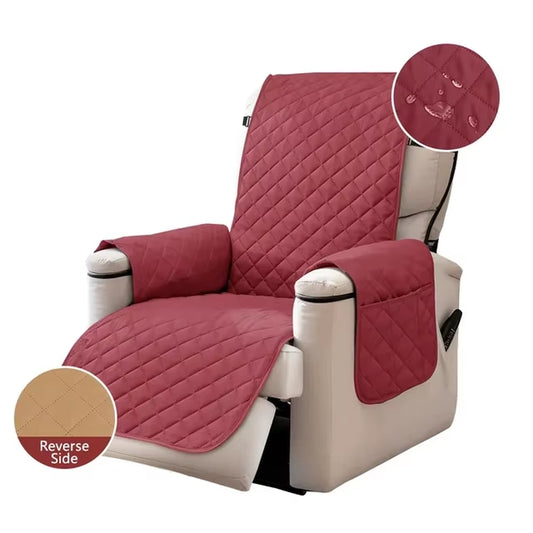 Recliner Chair Cover Waterproof Armchairs Slipcover Sofa Couch with Adjustable Elastic Strap Protector for Living Room Housmifr