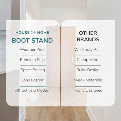 Welly Stand 4 Pair Boot Shoe Storage Organiser Rank Indoor Outdoor Space Saver