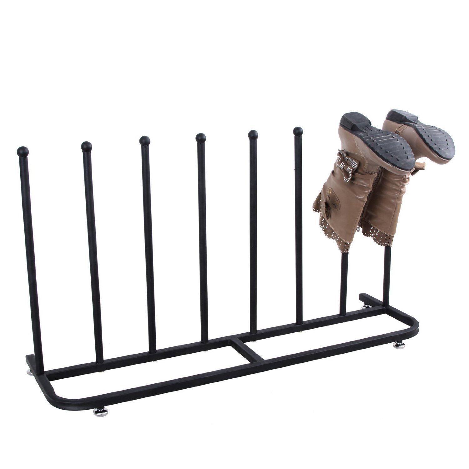 Welly Stand 4 Pair Boot Shoe Storage Organiser Rank Indoor Outdoor Space Saver