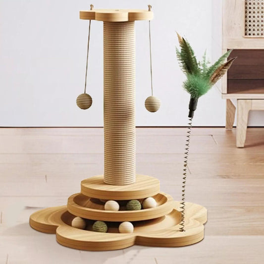 Tall Cat Scratching Post Cats Tree Scratcher Kitten Scratch Post Play Track Ball