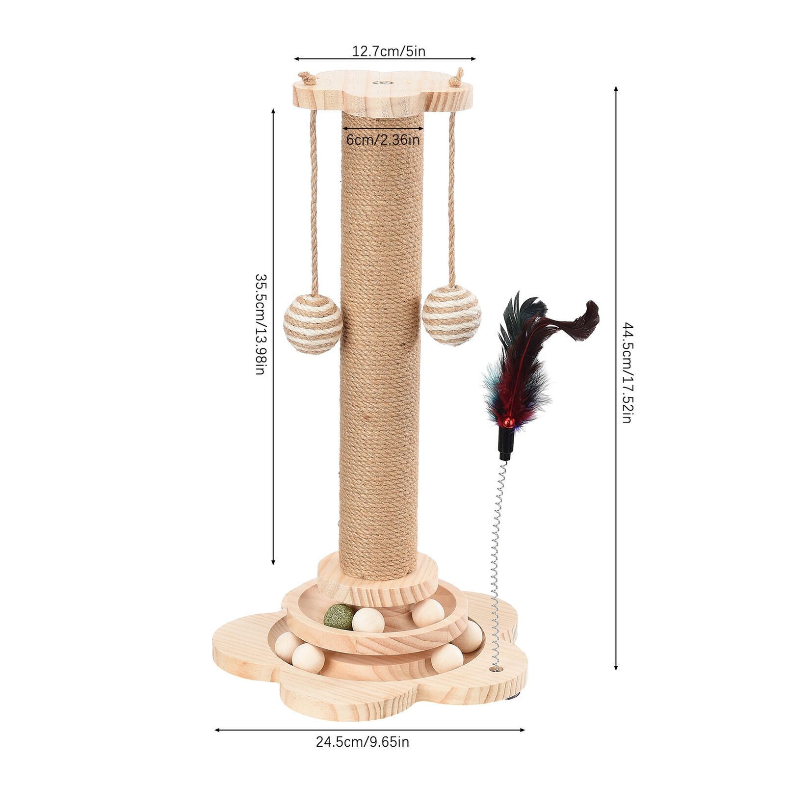 Tall Cat Scratching Post Cats Tree Scratcher Kitten Scratch Post Play Track Ball