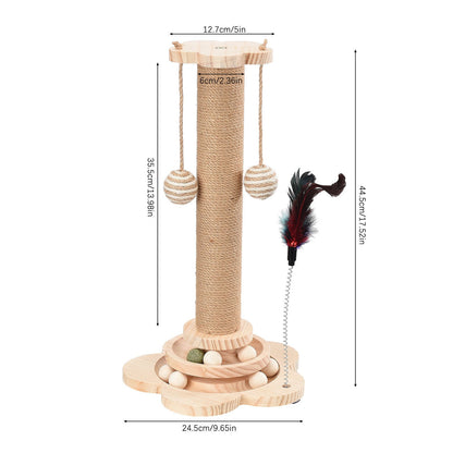 Tall Cat Scratching Post Cats Tree Scratcher Kitten Scratch Post Play Track Ball