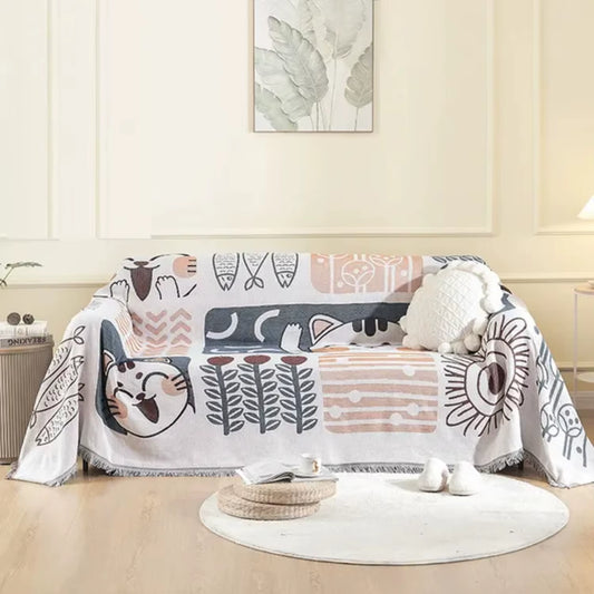 Luxury Plush Sofa Cover 180*230CM - Practical Cartoon Seat Sofa Covering for Pet Protection in Four Seasons