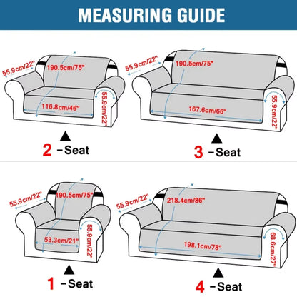 Waterproof Plaid Fabric Anti-Slip Luxury Living Room Sofa Covers for 1 2 3 4 Seater Sofas - Pet Dog Sofa Mat Included - Slipcove