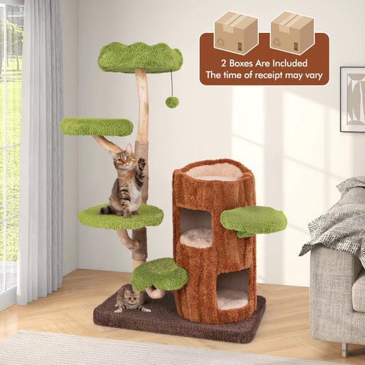 Multi-level cat tree tower with condo, scratching posts & perches. Durable design offers play, rest & comfort—perfect activity center for cats - Tail Town Shop