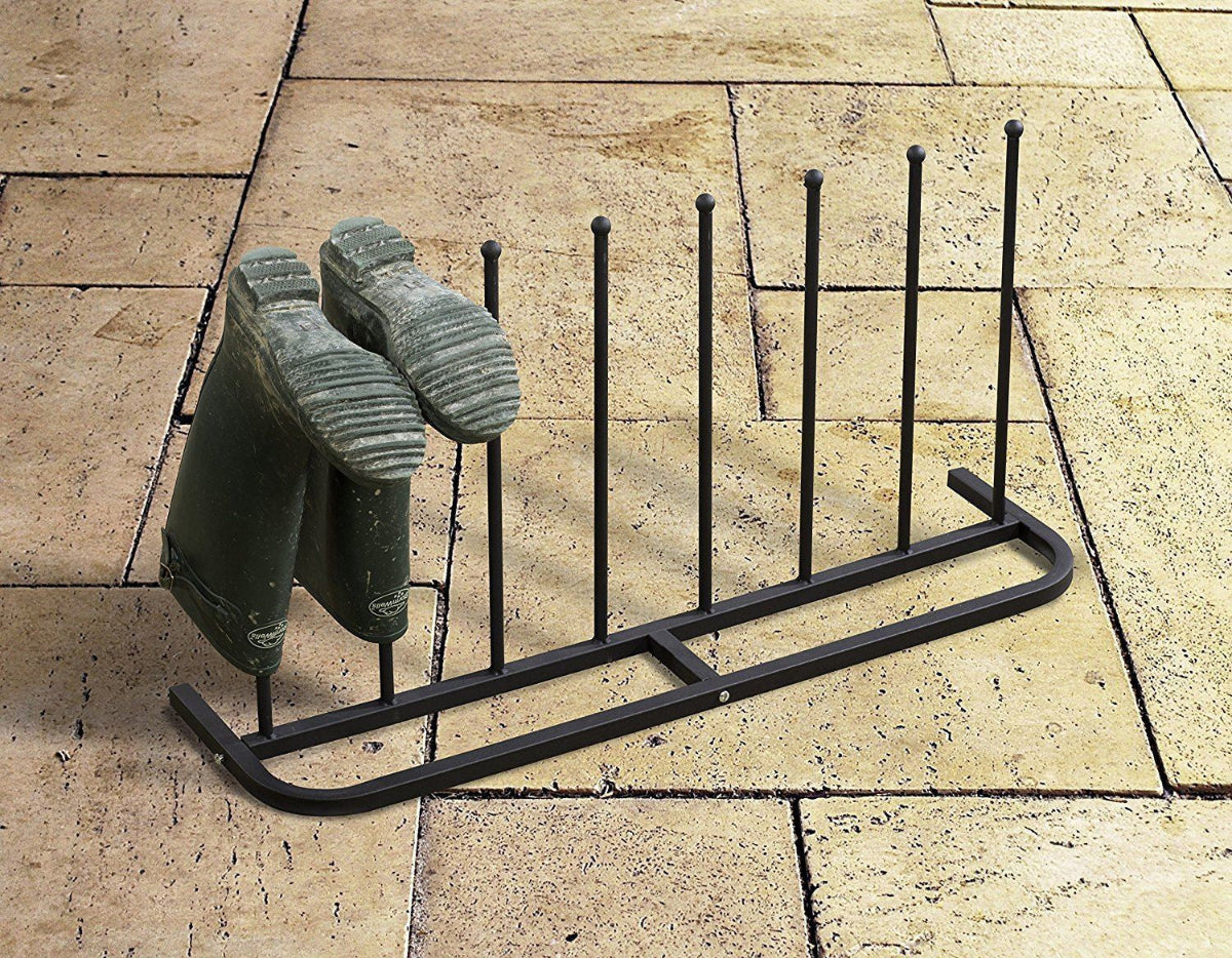 Welly Stand 4 Pair Boot Shoe Storage Organiser Rank Indoor Outdoor Space Saver