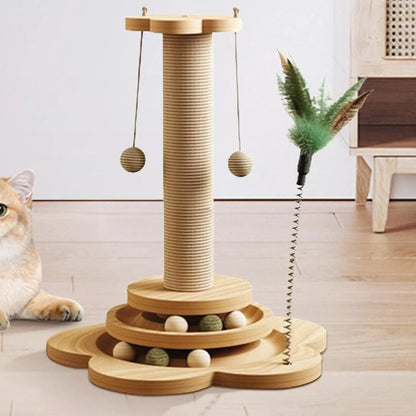 Tall Cat Scratching Post Cats Tree Scratcher Kitten Scratch Post Play Track Ball