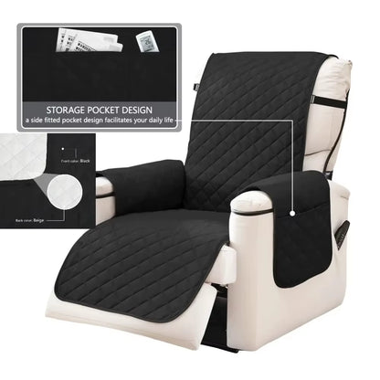 Recliner Chair Cover Waterproof Armchairs Slipcover Sofa Couch with Adjustable Elastic Strap Protector for Living Room Housmifr