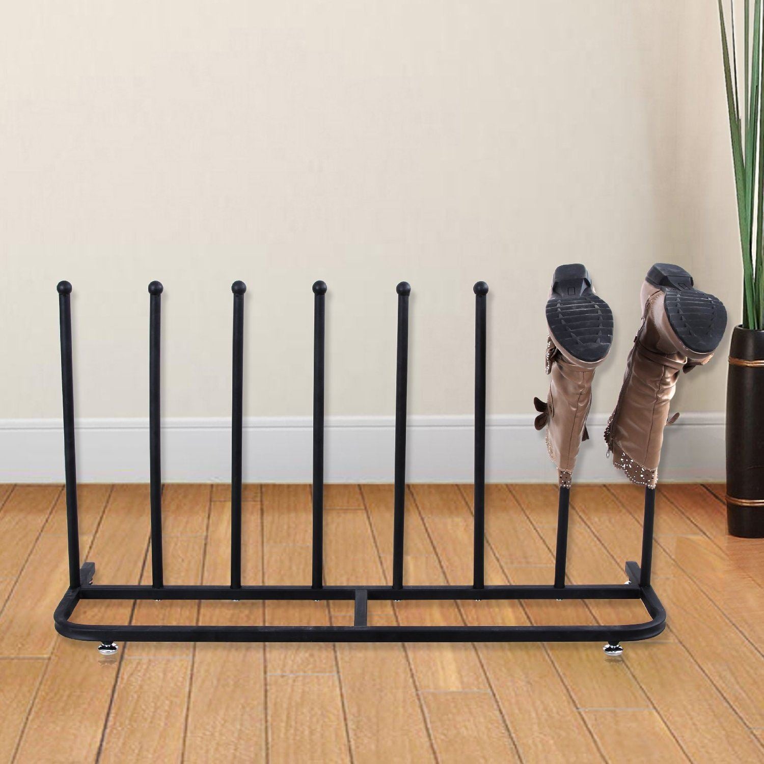 Welly Stand 4 Pair Boot Shoe Storage Organiser Rank Indoor Outdoor Space Saver