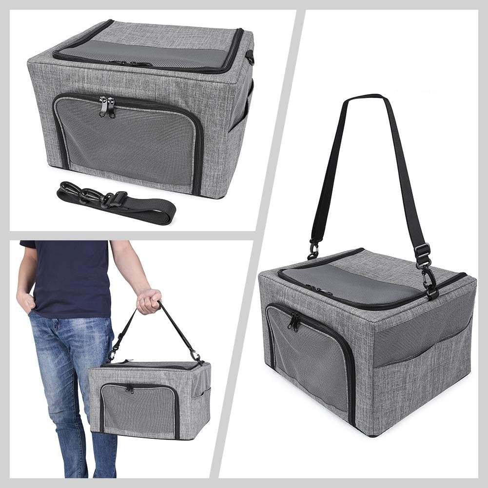 Collapsible Dog Travel Car Seat Top Cover Dog Car Carrier with Reinforce Metal Frame Construction Cage Safer Seatbelt Vehichels Bags for Small Medium Puppy Cat up to 15 Lbs