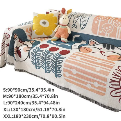 Luxury Plush Sofa Cover 180*230CM - Practical Cartoon Seat Sofa Covering for Pet Protection in Four Seasons